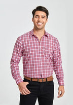 HISDERN Mens Casual Dress Shirts Plaid Button Down Shirt Long Sleeve Formal Business Gingham Shirt for Men