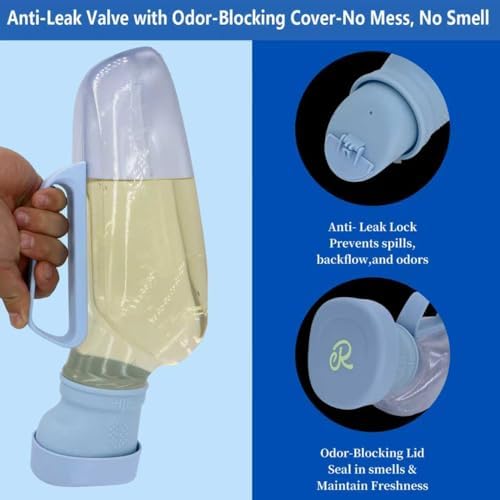 Portable Urinals for Men, 1200ml Nightglow Male Urinal with Upgraded Soft Rubber & Spill-Proof Lid – Large Capacity Pee Bottle Bed Pan for Elderly, Hospital, Travel, and Bedside Use