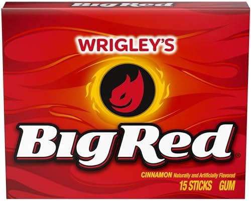 Wrigley Cinnamon Chewing Gum, 15 Stick (Pack of 4), 60 Gum Pieces, Cinnamon Gum