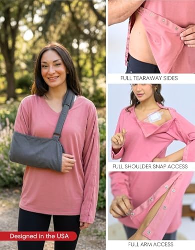 Inspired Comforts Unisex Post-Surgery/Dialysis Shirt | Full Tearaway Design with Easy-Open Shoulder, Arm & Side Snaps