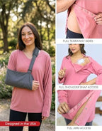 Inspired Comforts Unisex Post-Surgery/Dialysis Shirt | Full Tearaway Design with Easy-Open Shoulder, Arm & Side Snaps