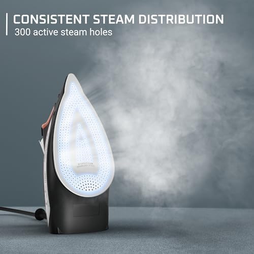 Rowenta Access Steam Iron, Clothes Iron with Steamer, Vertical Steaming, Maximum Steam Distribution, Anti-Drip Protection, Red