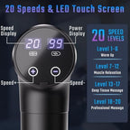 cotsoco Massage Gun Deep Tissue, Muscle Massage Gun with 9 Attachment Heads 20 Speeds & Silent Brushless Motor for Pain Relief, Handheld Percussion Back Massager Gun, Gifts for Men Women(Black)