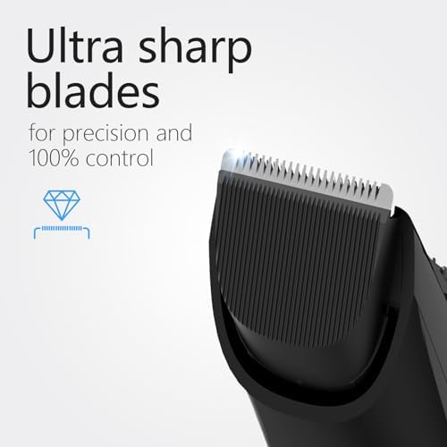 othos Hair Beard Trimmer,Cordless with Adjusting Wheel, USB Type C Rechargeable, 2 Guide Combs,Cleaning Brush