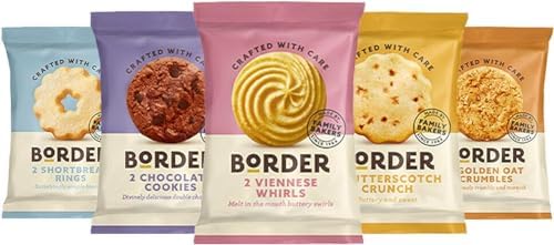 Border Biscuits Variety Pack Gift Set, Luxury Individually Wrapped Biscuits Hamper in StormBrew Gift Box (3 Packs of Five Different Blends, Each Pack 2 Biscuits, Total 30 Single Biscuits)