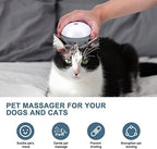 Upgraded Handheld Pet Massager for Dogs and Cats, Electric Cat Massager Dog, with 4 Rotatable Heads, Three Modes, for Relieving Tight Stiffness Muscles, Promote Bonding