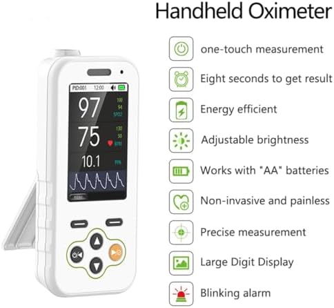 Medical Infant Pulse Oximeter - Baby Fingertip Oximeter Real-Time & Nighttime Monitoring with Continuous SpO2 Alarm, Adjustable Alarm Threshold and Volume