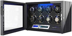 Watch Winder, Adjustable [Upgraded] Watch Pillows, 8 Winding Spaces Watch Winders for Automatic Watches, Built-in Illumination