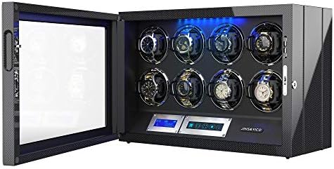 Watch Winder, Adjustable [Upgraded] Watch Pillows, 8 Winding Spaces Watch Winders for Automatic Watches, Built-in Illumination