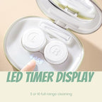 MV7 Ultrasonic Contact Lens Cleaner Machine with Timer Display, Big Mirror & USB Charger, Fit Disposal Soft Lens, Colored Contact Lens, RGP Lens and OK Lens (Rosy)