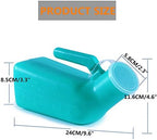 Thick Firm Male Urinal,YUMSUM Urine Bottle with Replacement Lids 32oz./1000mL (Green,2 Pack)