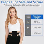 2PCS Breathable Feeding Tube Belt, Concealment and Comfortable Gastrostomy G Tube Accessories, Peritoneal Dialysis Belt with Mesh Sponge Pad Black Pd Belts Dialysis for Men Women Adults (Black S)