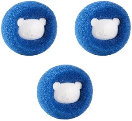 3Pcs Clothes Anti-Winding Adsorption Hair Removal Cleaning Ball, Reusable Hair Remover Washing Machine Catcher Laundry Ball, Dryer for Clothing Dog Cat Pet Remover(Blue)