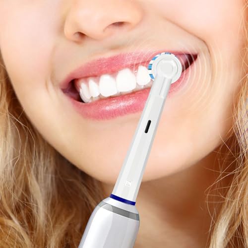 8-Pack Medium-Soft Replacement Brush Heads Compatible with Oral B Pro 1000/Genius/Smart 1500 - Gentle Deep Clean