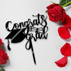 Congrats Grad Cake Topper,2026 Graduation Cake Topper, Congrats Grad Decorations,2026 High School/College/Senior Graduation Party Decorations Supplies. (Acrylic black)