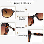 JM Women's Bifocal Reading Sunglasses, Vintage Reader Glasses UV Protection Outdoor Tortoise +2.5