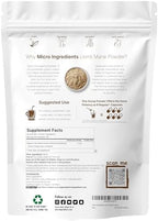 Micro Ingredients Organic Lion’s Mane Mushroom Powder, 16oz | Pure Fruiting Body Superfood | Supports Brain, Focus, Energy & Immune Health | Great for Smoothies & Coffee | Filler Free, Vegan, Non-GMO
