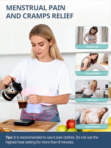 Slimpal Portable Heating Pad for Period Cramps, Electric Cordless Wearable Heat Pad Belt for Menstrual Cramps Relief, 3 Timer Auto Off Setting, Stocking Stuffers Christmas Gifts Her Women Girl, Purple