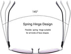 Full Reading Glasses UV Protection Spring Hinge Sunglasses Anti Blue Light Sun Readers for Men and Women Non Bifocal