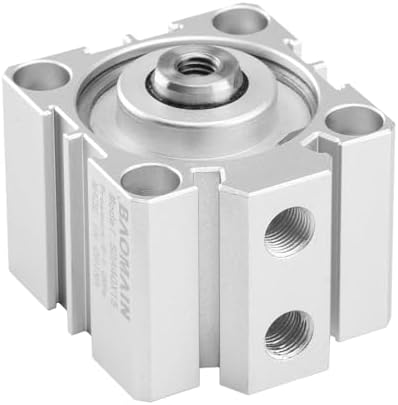 Baomain SDA40x15 Compact Thin Air Cylinder,1.58 inch(40 mm),Stroke 0.59 inch(15 mm), Double-Acting, Single Rod, Aluminum Body for Small Machinery and Industrial Automation