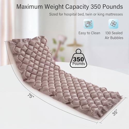 Careboda Alternating Pressure Mattress Anti Decubitus Air Pads with Electric Quiet Pump System, Pressure Sore Pad and Bed Sore Prevention, Air Mattress for Hospital Bed and Home Use, 75" x 35"