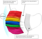 50/100Pcs Rainbow Printed Pattern Disposable Face Masks for Kids/Adult,3-ply Face Mouth Protection Shield