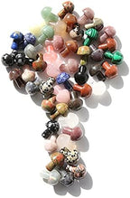 10PCS Mini Natural Rose Quartz All Kinds of Gemstone Carving Crafts Crystal Mushrooms for Home Decoration
