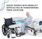 Crescent-Shaped Transfer Board with 360° Rotating Disk for Assisted Wheelchair Transfers, 400 lb Support