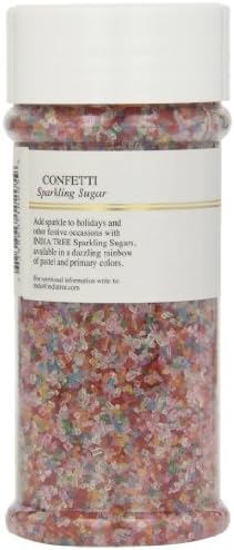 India Tree Confetti Sparkling Sugar, 7.5 oz | Vibrant Rainbow Decorating Sugar for Birthdays & Celebrations