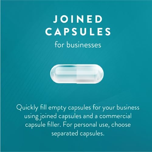 PureCaps USA - Empty Vegetarian Vegan Pill Capsules Size 00| 1,000 Joined Pills| White| Non-GMO Certified | SLS, Gluten, Preservative Free
