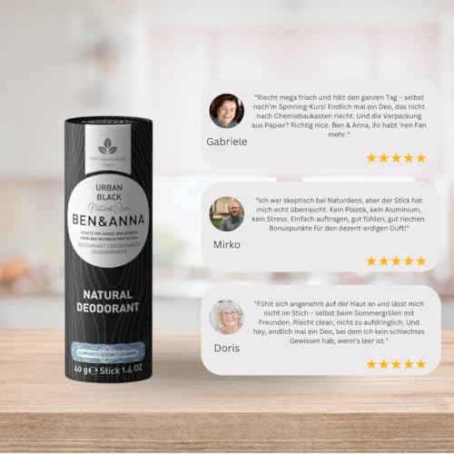 Ben & Anna Soda Deodorant Paper Tube - Urban Black 1.41 oz