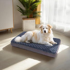 Orthopedic Memory Foam Bed for Large Dogs, Waterproof Cooling Pet Mats for Crate with Removable Washable Cover,Ideal for Arthritic Dogs, L(35inch,65Lbs)