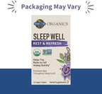 Garden of Life Organics Sleep Well Rest & Refresh Tablets with Lemon Balm, Green Tea Extract, Chamomile & Probiotics – Support for Restful Sleep & Relaxation, Non-GMO, Gluten-Free, Vegan, 30 Tablets