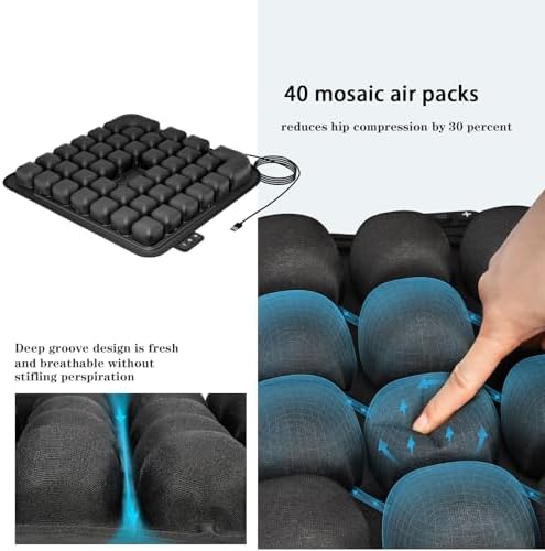 Electric Inflatable Wheelchair Cushions for Pressure reliefUlcer & Pressure Sore Prevention - Pain Relief Cushion for Extended Sitting Air Seat Cushions