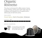 Cru Kafe Ristretto USDA Organic Espresso Coffee Capsules (50 Pods) Fairtrade Coffee Pods Compatible with Nespresso Original Line and Pixie Machines