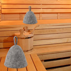 2pcs Sauna Hats for Men Women, Wool Felt Russian Banya Sauna Cap High Absorbent Unisex Sauna Accessories Gift for Steam Bath (Gray)