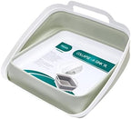 FOSJGO Collapsible Dish Basin with Drain Plug and Carry Handles - 9L Capacity, Portable Sink Tub for Camping and RV