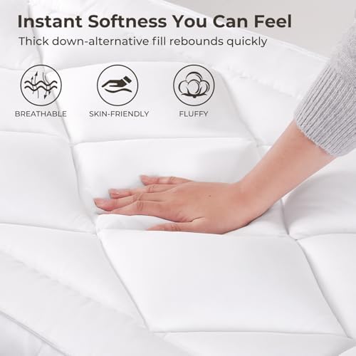 3inch Plush Lash Bed Topper Set – Waterproof Massage Table Topper, Cozy Pillow Top Mattress Fits Spa & Massage Tables For Esthetician Lash Artist,Includes White Massage Pad & Face Cradle Cover