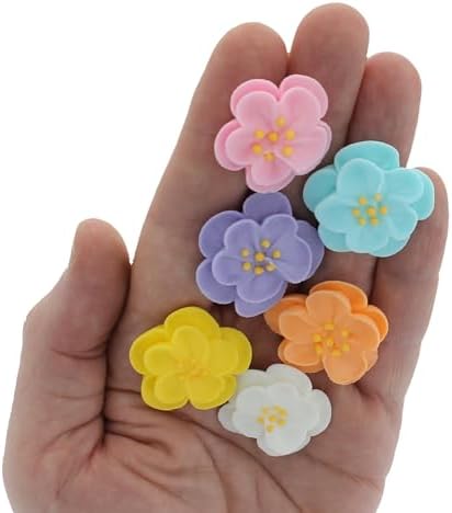 Edible Cupcake Decorations, Dainty Bess Primrose Edible Sugar Flowers, Royal Icing Flower Decorations for Cake Toppers and Cupcake Toppers, by Global Sugar Art, 24 Count