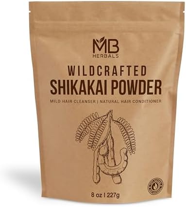 MB Herbals Shikakai Powder | 227g | 1/2 lb | 8 oz | 0.5 LB | Natural Hair Cleanser & Conditioner | 100% Pure Acacia concinna Fruit Pods Powder from Wildcrafted Shikakai