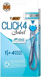 BIC Soleil Bella Click Women's 4-Blade Disposable Razor, 1 Handle and 4 Cartridges