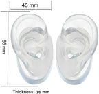 (One Pair) Soft Silicone Ear Model - Flexible Earmold Ear Displays for Acupuncture, Jewelry, Audio Music Recording, Education (Transparent)