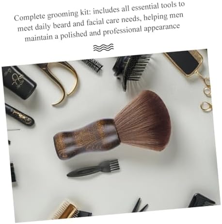 Beard and Mustache Grooming Brush Set, 5pcs Wood Handle Facial Hair Cleaning Kit for Men, Natural Bristle Beard Care Tool for Daily Use and Travel
