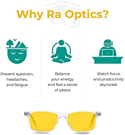 Ra Optics Daylight Lenses - Blue Light Glasses Supercharge Energy Levels and More - Glasses for Men and Women