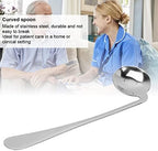 Self Feeding Curved Utensil Angled Spoon, Stainless Steel Curved Spoon, for Hand Tremors, Joint Pain or Elderly Use, Left Right Handed Grip Easy Offset Spoon(Right Hand)