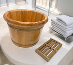 Solid Cedar Wood Foot Basin Tub Bucket for Foot Bath, Massage, Spa, Sauna, Soak, 14"