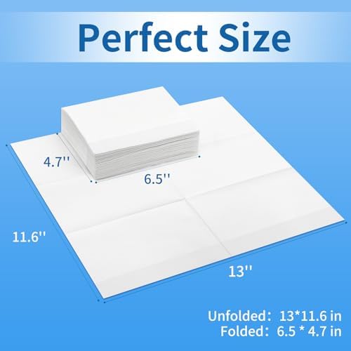 Disposable Fold Napkins, 13"x11.6" 1-Ply 1500 Count Paper Dinner Napkins, White Napkins Bulk for Restaurants and Cafes