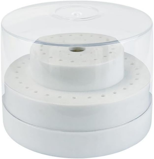 60 Holes Dental Burs, Multi-Use Plastic Case with Transparent Cover Organizer Disinfection Holder Box for Dental Lab, Dentist Tool (White)