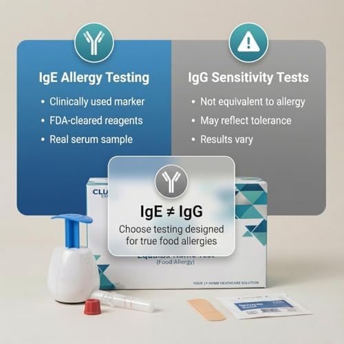 Food Allergy Test for Adults & Kids- Clinical-Grade Accuracy,Ture Allergy Testing Covers Over 90% Food Allergy Reactions, Real Serum Sample, Painless Collection
