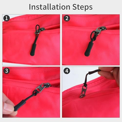 30 pcs Zipper Pull Replacement,Zipper Pulls, Replacement for Jackets,Golf Bag,Purses,Backpacks,Tents,Boots,Pants,Luggage(Black, Universal Extender)